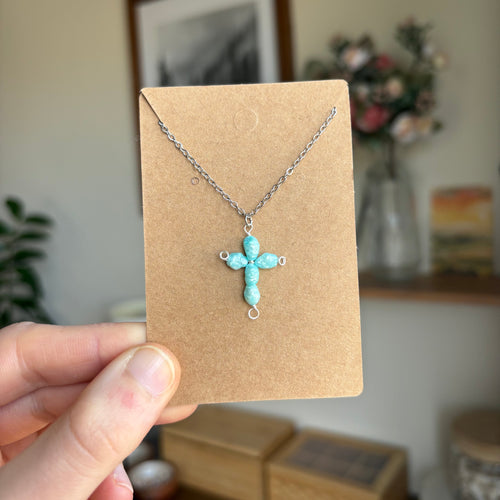 Blue Cross Necklace